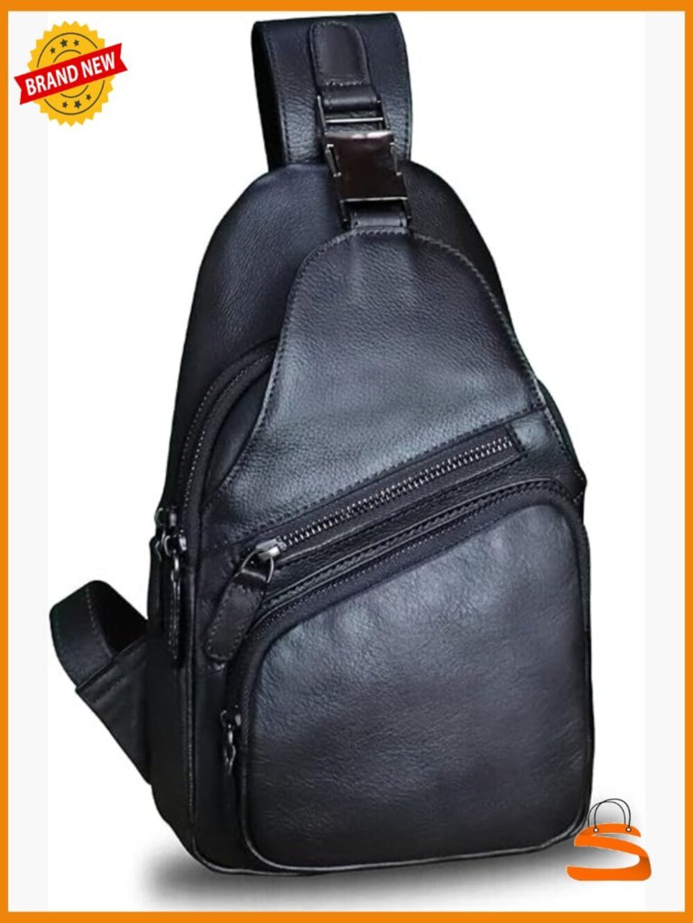 Genuine Leather Sling Bag Crossbody Purse Backpack Hiking Daypack Motorcycle Bag